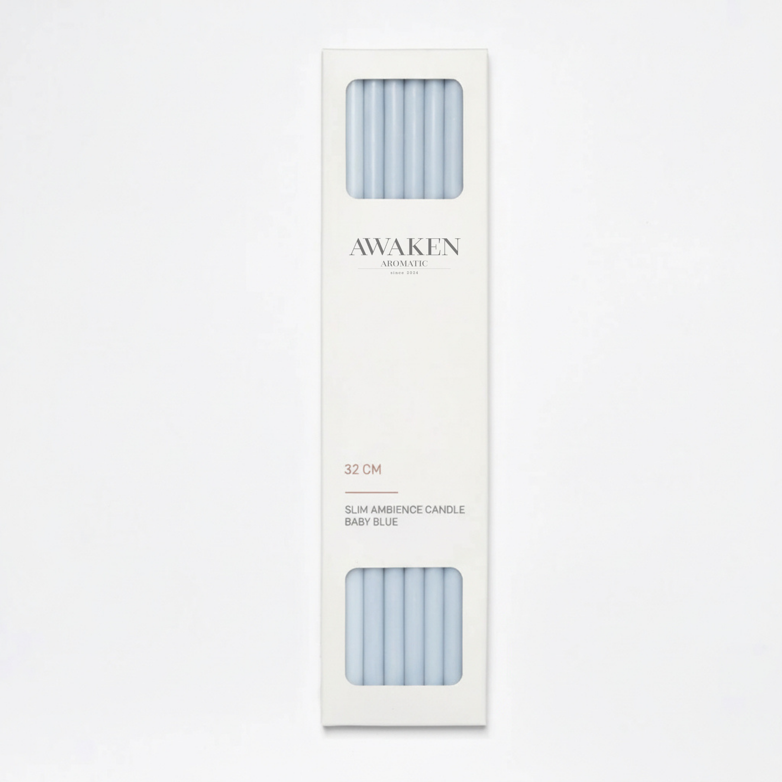 Awaken Aromatic İnce Ambiyans Mum Bebek Mavisi | Slim Ambience Candle Baby Blue