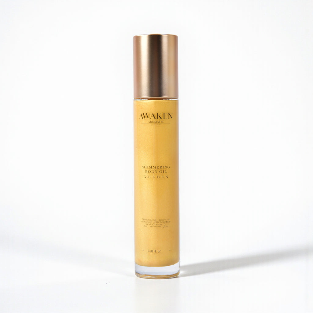 Awaken Aromatic Işıltılı Vücut Yağı – Golden, Shea & Aloe Vera içeren Doğal Kuru Yağ