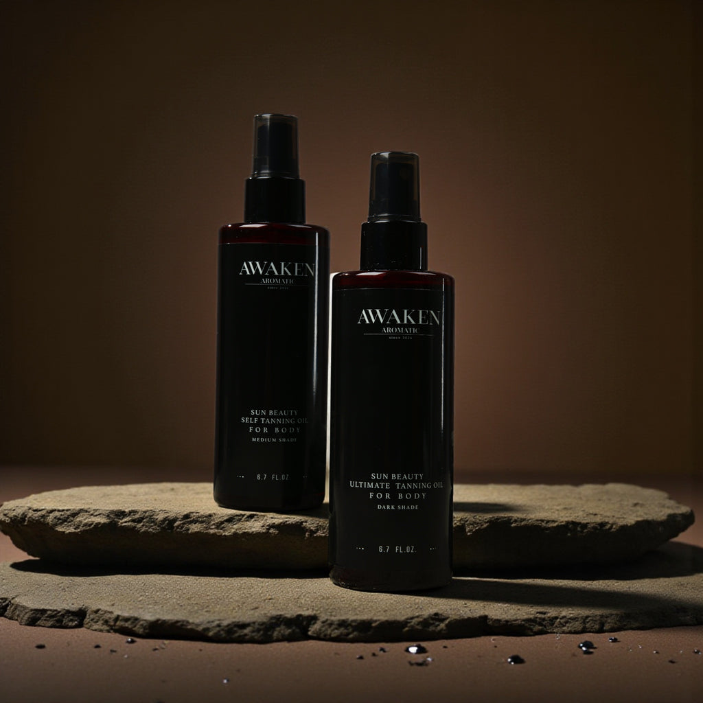 Awaken Aromatic Self Tanning Body Oil – Orta Ton Bronzlaştırıcı Yağ | Shea & Coconut Infused Dry Oil